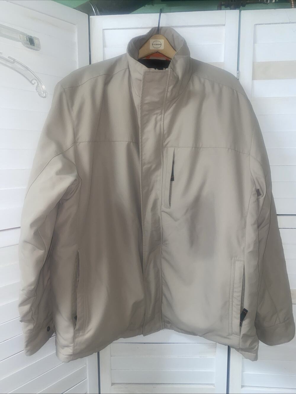 Weatherproof Men's Full Zip Jacket Khaki Tan Fleece Lined Size X Large